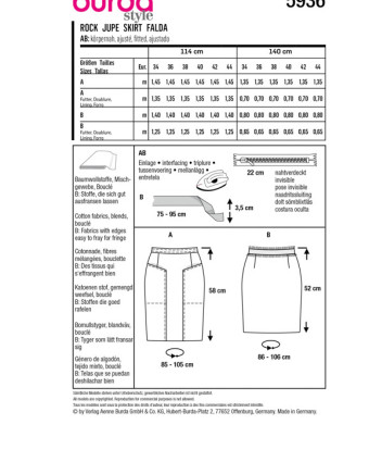 Patron de couture - Patron Jupe Burda 5936 - Mercerine