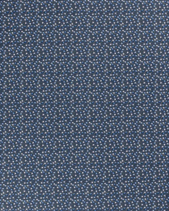 Popeline de coton Tapis de Fleur : Rose Violine ou Bleu - Mercerine