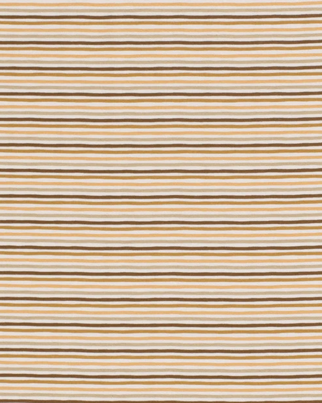 Jersey Coton rayure fine orange, caramel et marron Oekotex - Mercerine