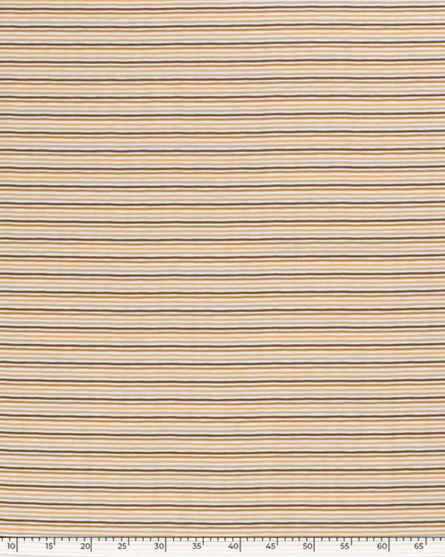 Jersey Coton rayure fine orange, caramel et marron Oekotex - Mercerine