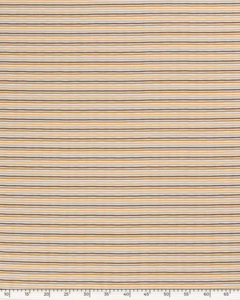 Jersey Coton rayure fine orange, caramel et marron Oekotex - Mercerine