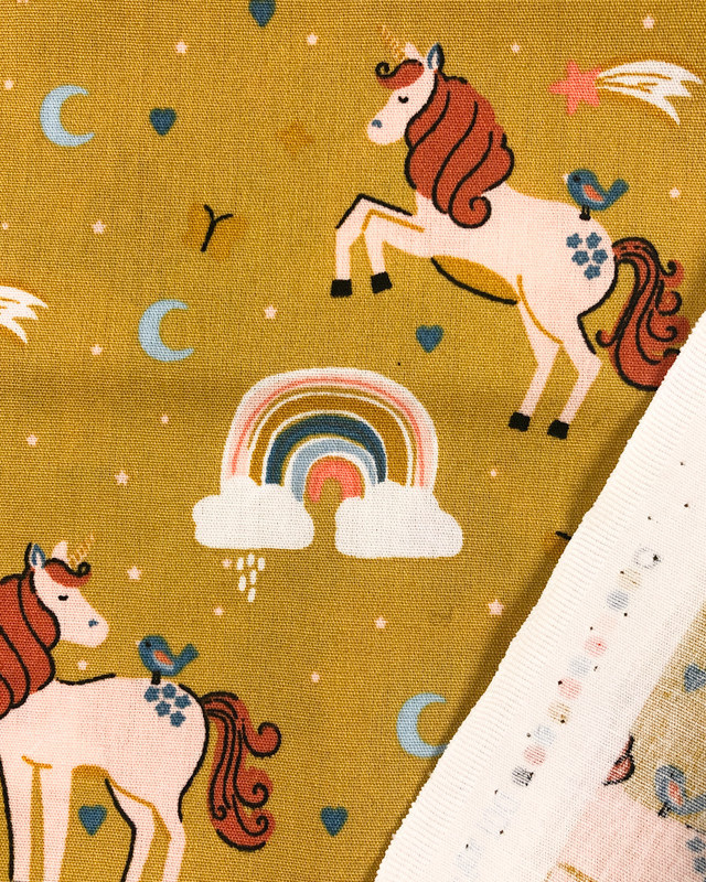 Popeline de coton Licorne OekoTex : Prune, Rose ou Ocre - Mercerine