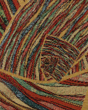 Tissu Jacquard Ameublement Lignes Abstraites Multicolores - Mercerine
