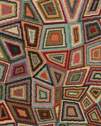 Tissu Jacquard Ameublement Velika Hexagone Multicolore - Mercerine
