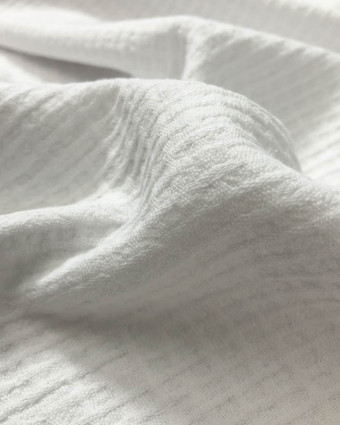 Tissu Voile De Coton Texturé Épais Blanc - Mercerine