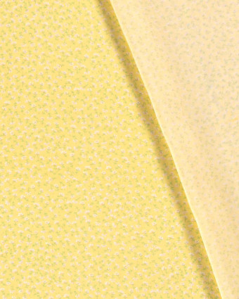 Popeline De Viscose Champs De Petites Fleurs Jaune Clair - Mercerine