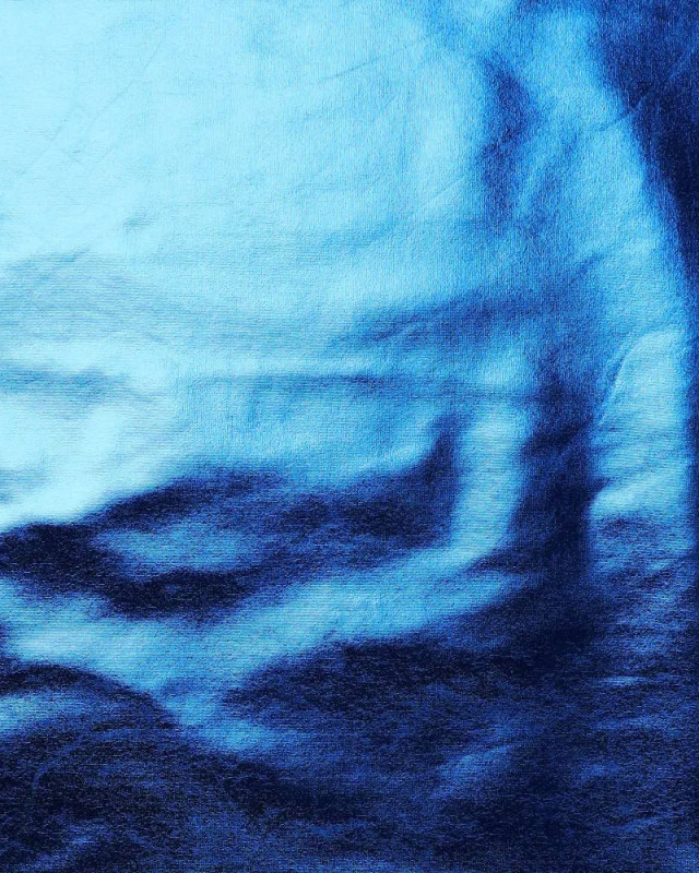 Tissu lamé brillant bleu stretch - Mercerine