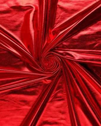 Tissu party lamé rouge brillant stretch - Mercerine