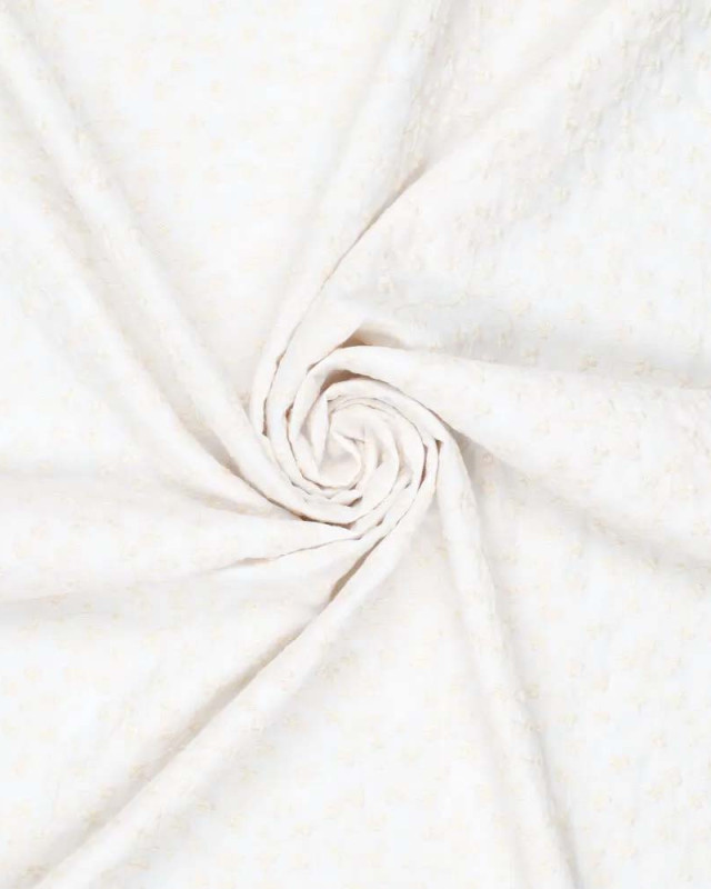 Tissu brodé blanc Fleurs infinies oekotex - Mercerine