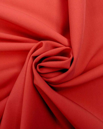 Tissu sergé rouge veste jupe et pantalon oekotex - Mercerine