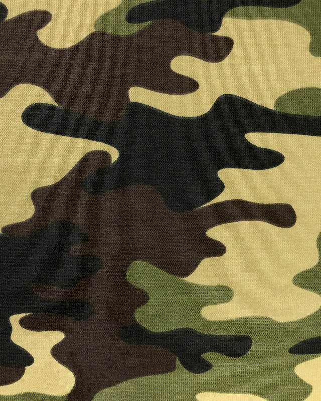 Tissu camouflage : Jersey envers molleton - Mercerine