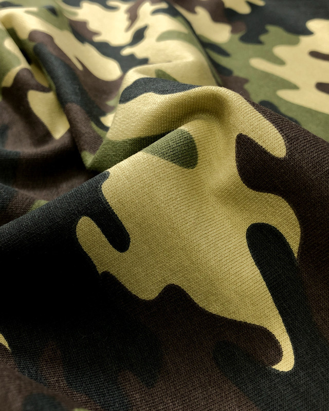 Tissu camouflage : Jersey envers molleton - Mercerine