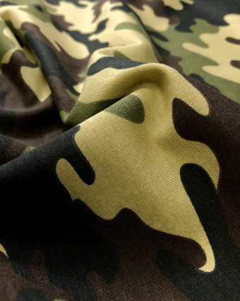 Tissu camouflage : Jersey envers molleton - Mercerine