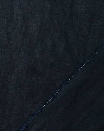 Tissu lin uni bleu navy oeko-tex - Mercerine