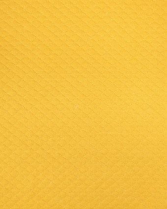 Tissu jersey coton matelassé jaune moutarde - Mercerine