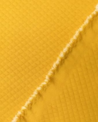 Tissu jersey coton matelassé jaune moutarde - Mercerine