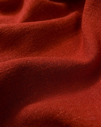 Tissu Viscose Lin Rouge Terre - Mercerine