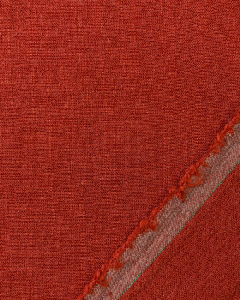 Tissu Viscose Lin Rouge Terre - Mercerine