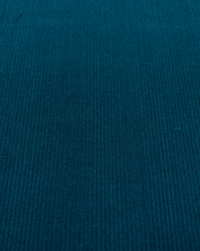 Tissu Velours Milleraies Rio Bleu pétrole - Mercerine