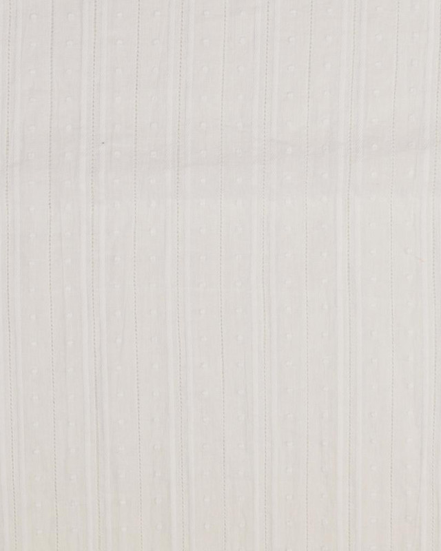 Tissu Voile Coton Ajoure Plumetis Blanc - Mercerine