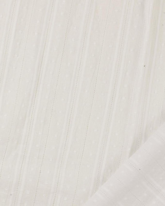 Tissu Voile Coton Ajoure Plumetis Blanc - Mercerine