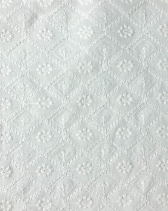 Broderie Anglaise Blanc Crème Losange et Pissenlit - Mercerine