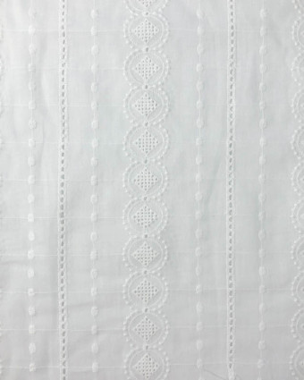 Broderie Anglaise Ligne & Cercle Blanc Crème : en ligne - Mercerine