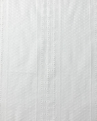 Broderie Anglaise Rayé et Petits Carreaux Blanc Crème : en ligne - Mercerine