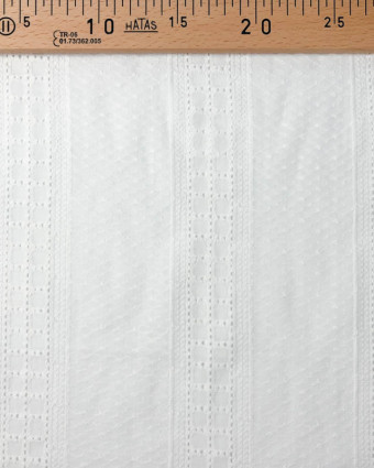 Broderie Anglaise Rayé et Petits Carreaux Blanc Crème : en ligne - Mercerine