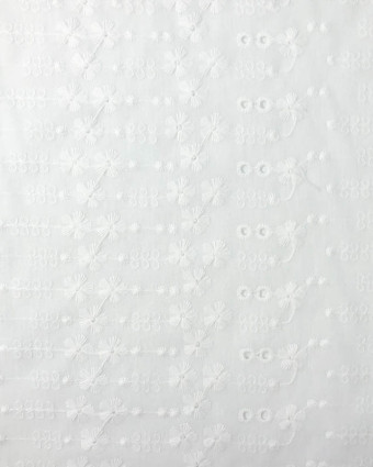 Broderie Anglaise Fleur de Cerisier Blanc Crème - Mercerine