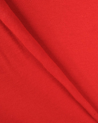 Tissu Maille Polo Rouge Oeko-Tex  - Mercerine