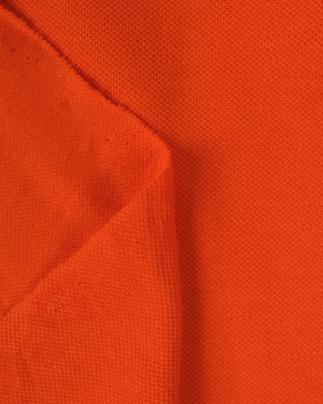 Tissu Maille Polo Orange Oeko-Tex - Mercerine