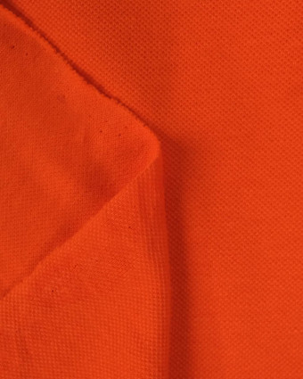 Tissu Maille Polo Orange Oeko-Tex - Mercerine