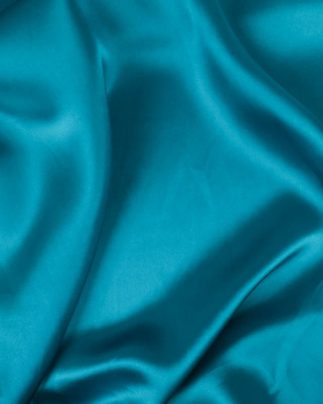 Satin de soie bleu vert - Tissus de qualité - Mercerine