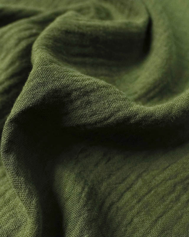 Double gaze de coton vert fougère Oekotex - Mercerine