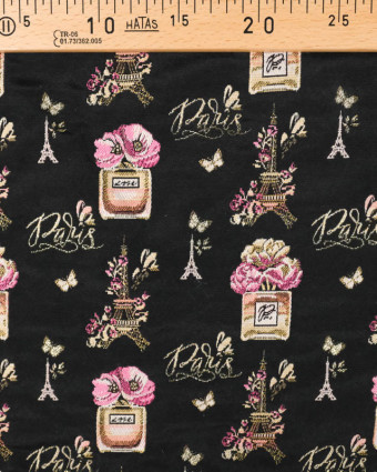 Tissu Jacquard Paris Noir - Mercerine