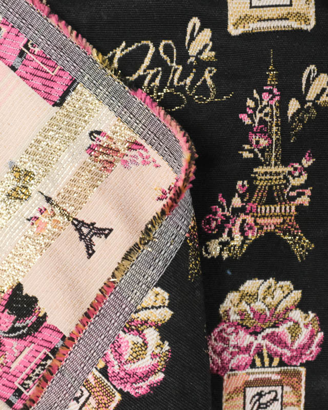 Tissu Jacquard Paris Noir - Mercerine