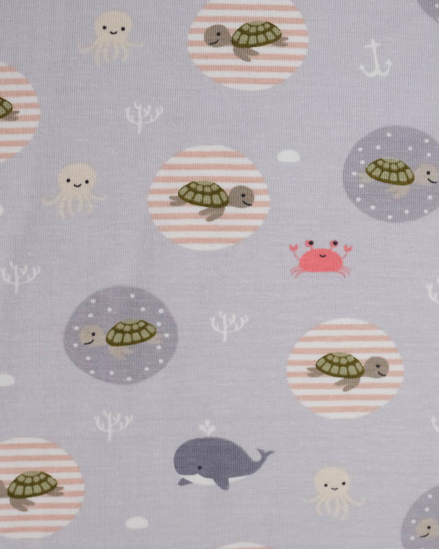 Jersey Coton Gris Tortue Oekotex  - Mercerine