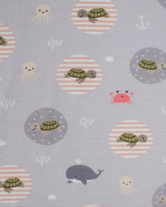 Jersey Coton Gris Tortue Oekotex  - Mercerine