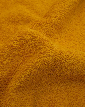 Tissu Eponge Coton jaune Moutarde - Mercerine