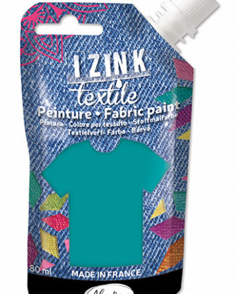 Izink Peinture Textile Bleu Vert Soie 80 Ml - Mercerine