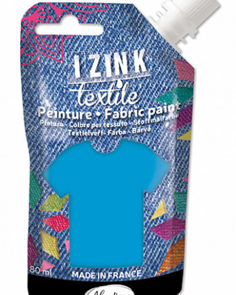 Izink Peinture Textile Bleu Nacre Boutis 80 - Mercerine