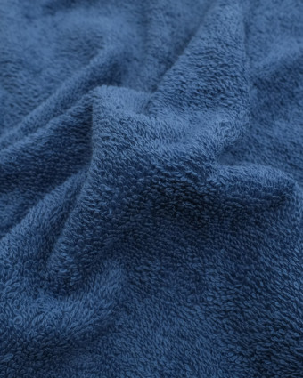 Tissu éponge bleu 100%coton - Mercerine
