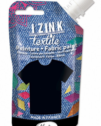 Izink Peinture Textile Noir Astrakan 80 Ml - Mercerine