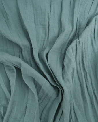 Tissu Gaze de coton Vert Aqua - Tissu bio - Mercerine