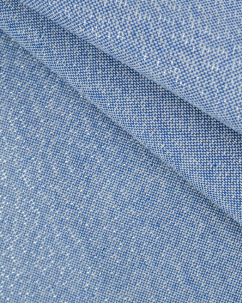 Aspect Lin Lurex Enduit Bleu Argent Oekotex  - Mercerine