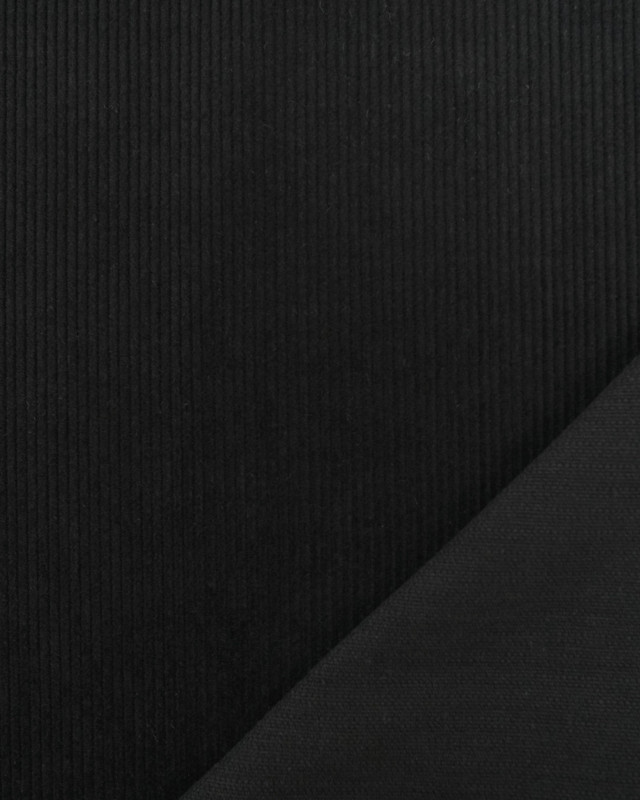 Velours Côtelé Noir Petites Côtes Oekotex  - Mercerine