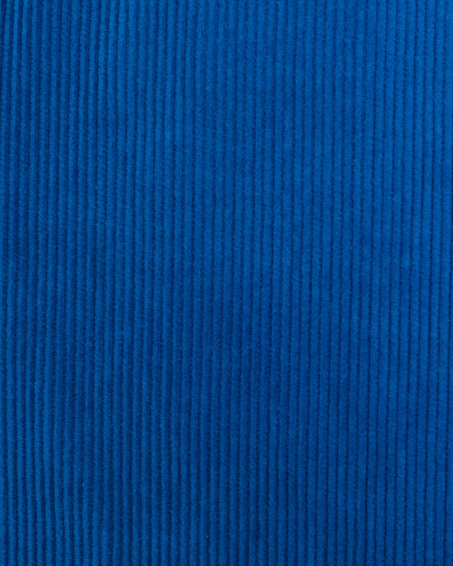 Tissus en ligne : Velours Côtelé Bleu Roi Oekotex  - Mercerine