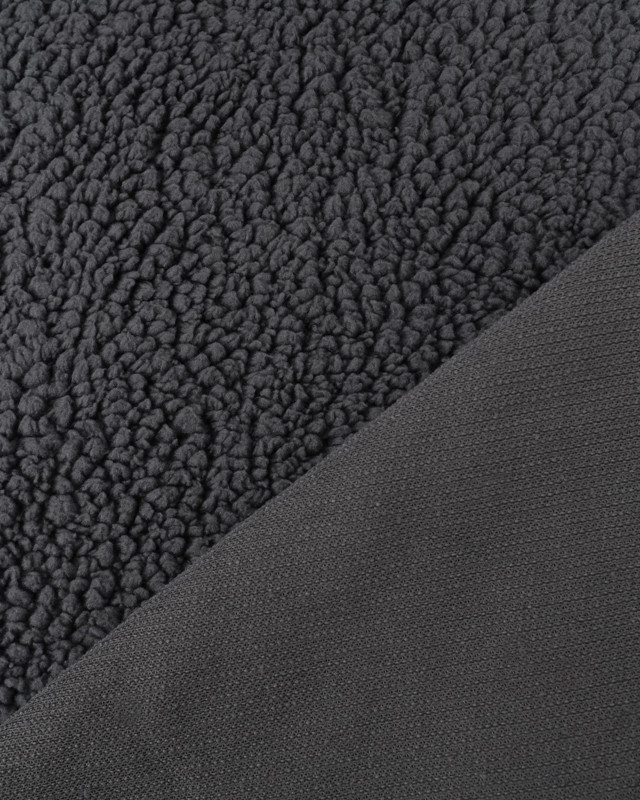 Tissu Sherpa Anthracite   - Mercerine