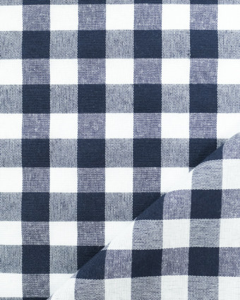 Tissu Vichy Bleu Marine Menorca - Oekotex